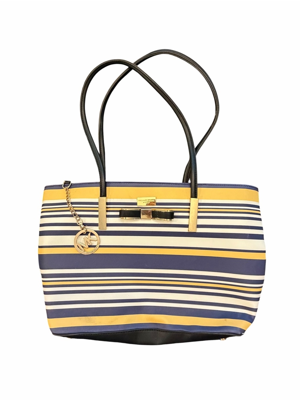 Michael Kors Jet Set Medium Tote Striped  Beach Nautical Colorful Travel